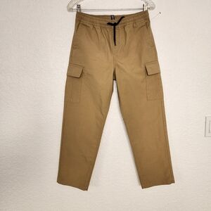Volcom Youth 12 Dark Khaki Cotton Cargo Pants Drawstring Skater Gorpcore Utility